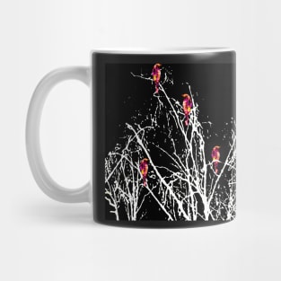 Red Birds Black Mug